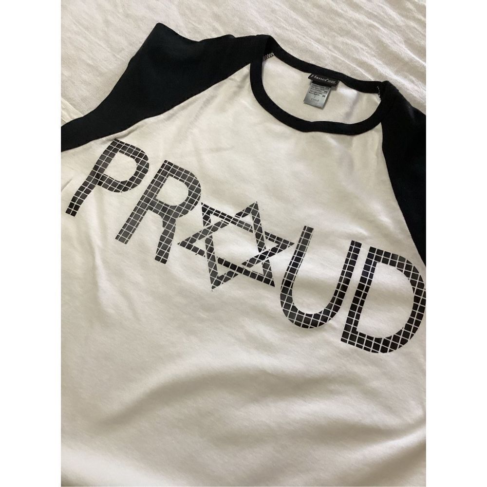 PROUD Retro Custom Printed Ringer Tee Shirt L - Picture 5 of 5